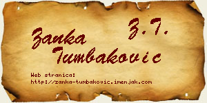 Žanka Tumbaković vizit kartica
